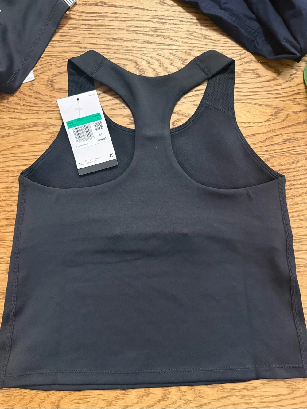 Set of TWO - Nike Girl's Racerback Tank with Built in Bra XL Black NWT NEW